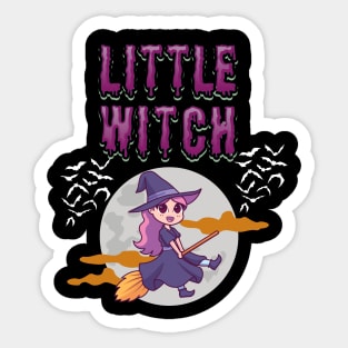 Little witch trick or treat halloween costume - cute spooky halloween Sticker